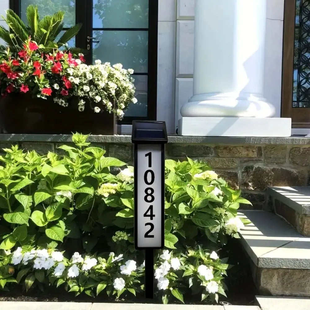 1Pc Lighting House Number Light, Solar Address Sign Light with Stake,Solar Powered LED Lighting Address Sign for Houses and Home