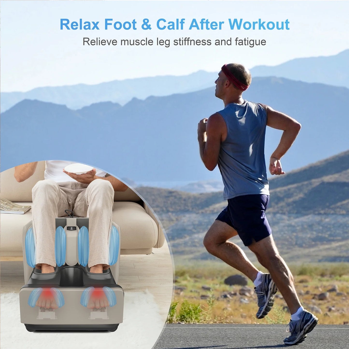 2-in-1 Shiatsu Foot & Calf Massager with Heat – Convertible Ottoman with App Control