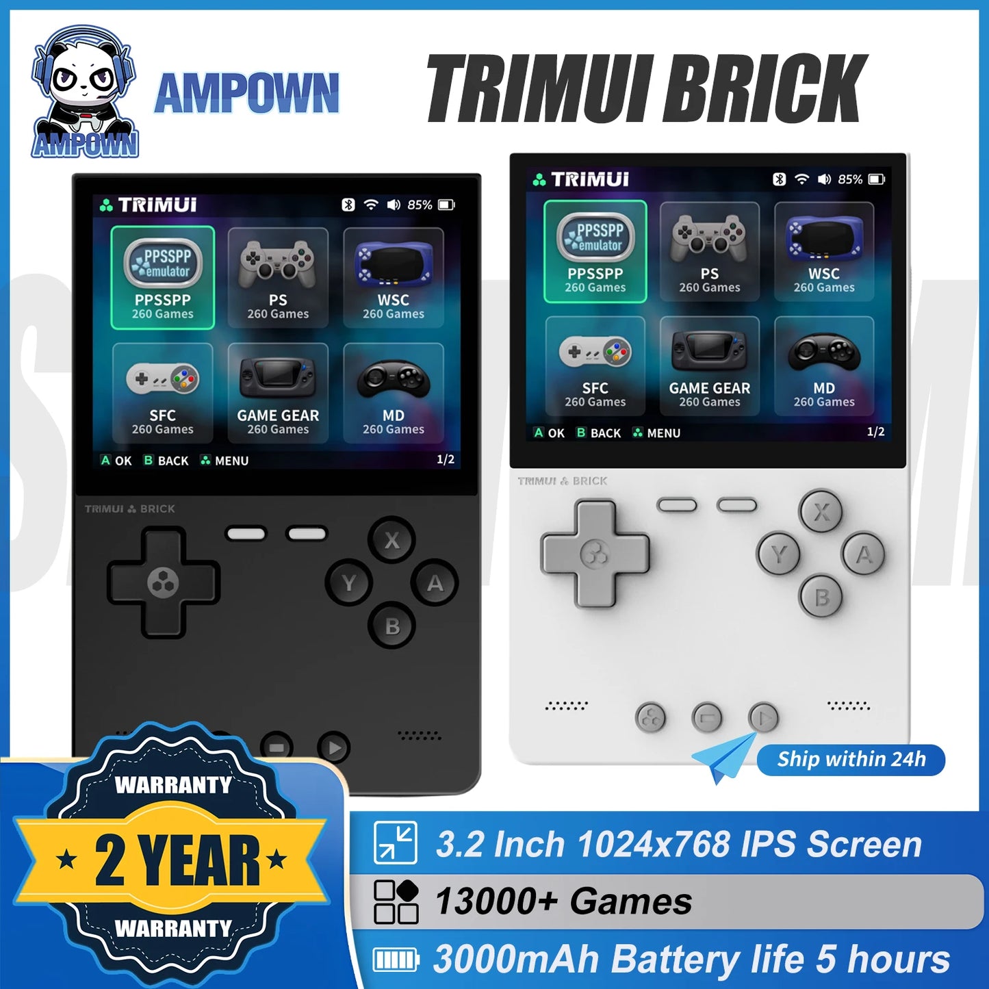 Trimui BRICK Handheld Game Players Consoles 3.2'' IPS Screen Emulator Portable Retro Video Games Linux System Allwinner