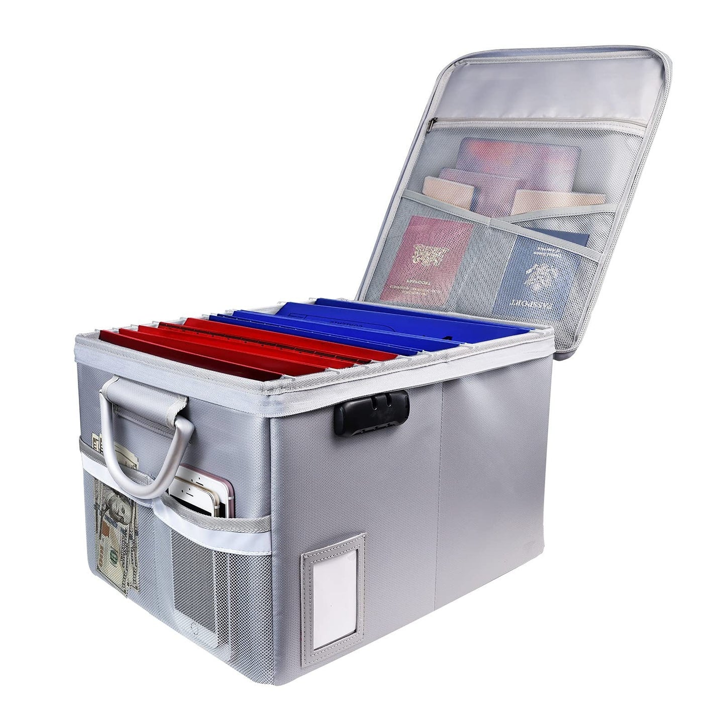 Fireproof File Cabinet with Lock – Collapsible Fireproof Document Organizer for Home & Office