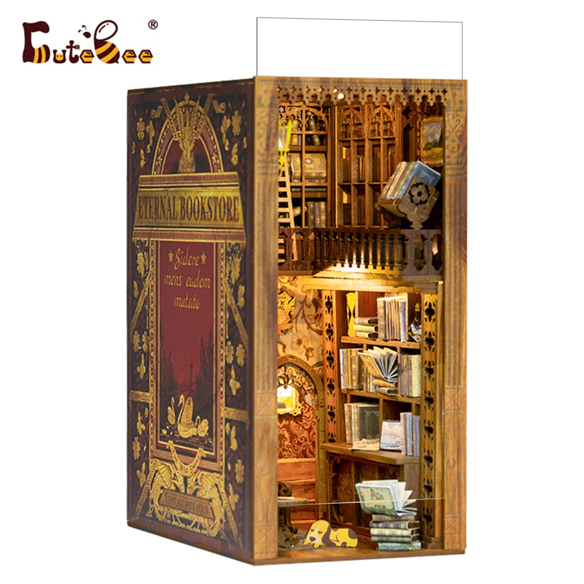 DIY Book Nook Kit Miniature Dollhouse Book Nook Touch Lights with Furniture for Christmas Gifts (Magic Pharmacist )