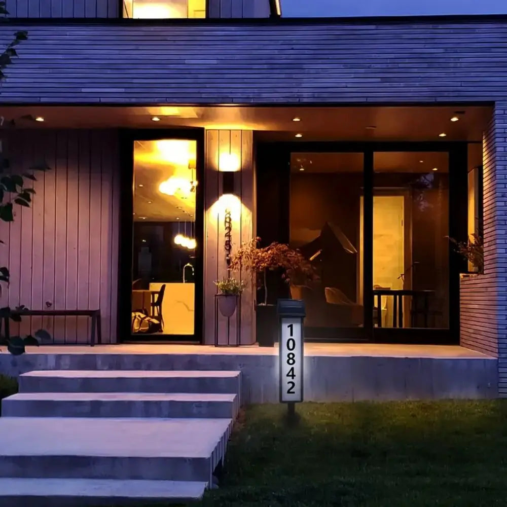 1Pc Lighting House Number Light, Solar Address Sign Light with Stake,Solar Powered LED Lighting Address Sign for Houses and Home