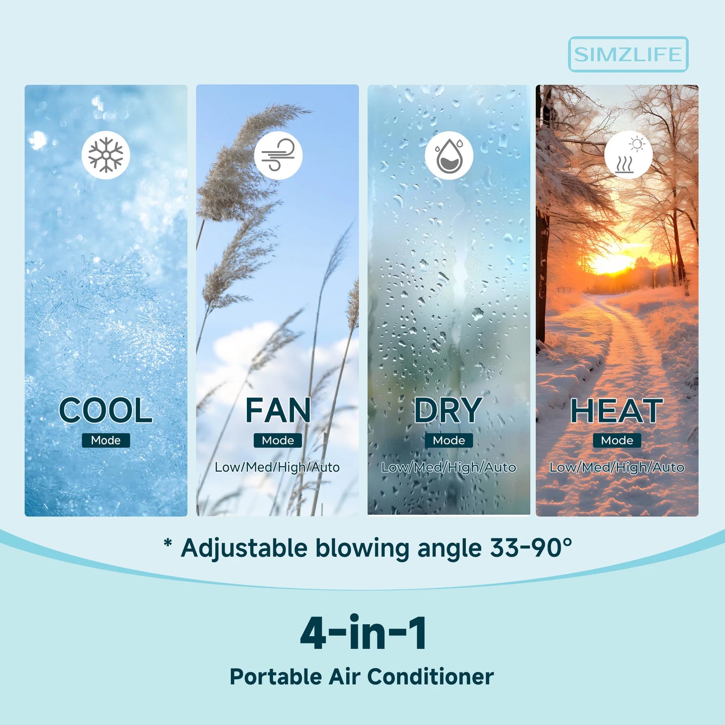 Portable Air Conditioner 8000/14000 BTU Quiet Multifunctional Floor AC Unit with Dehumidifier Cool DRY HEAT Fan Mode