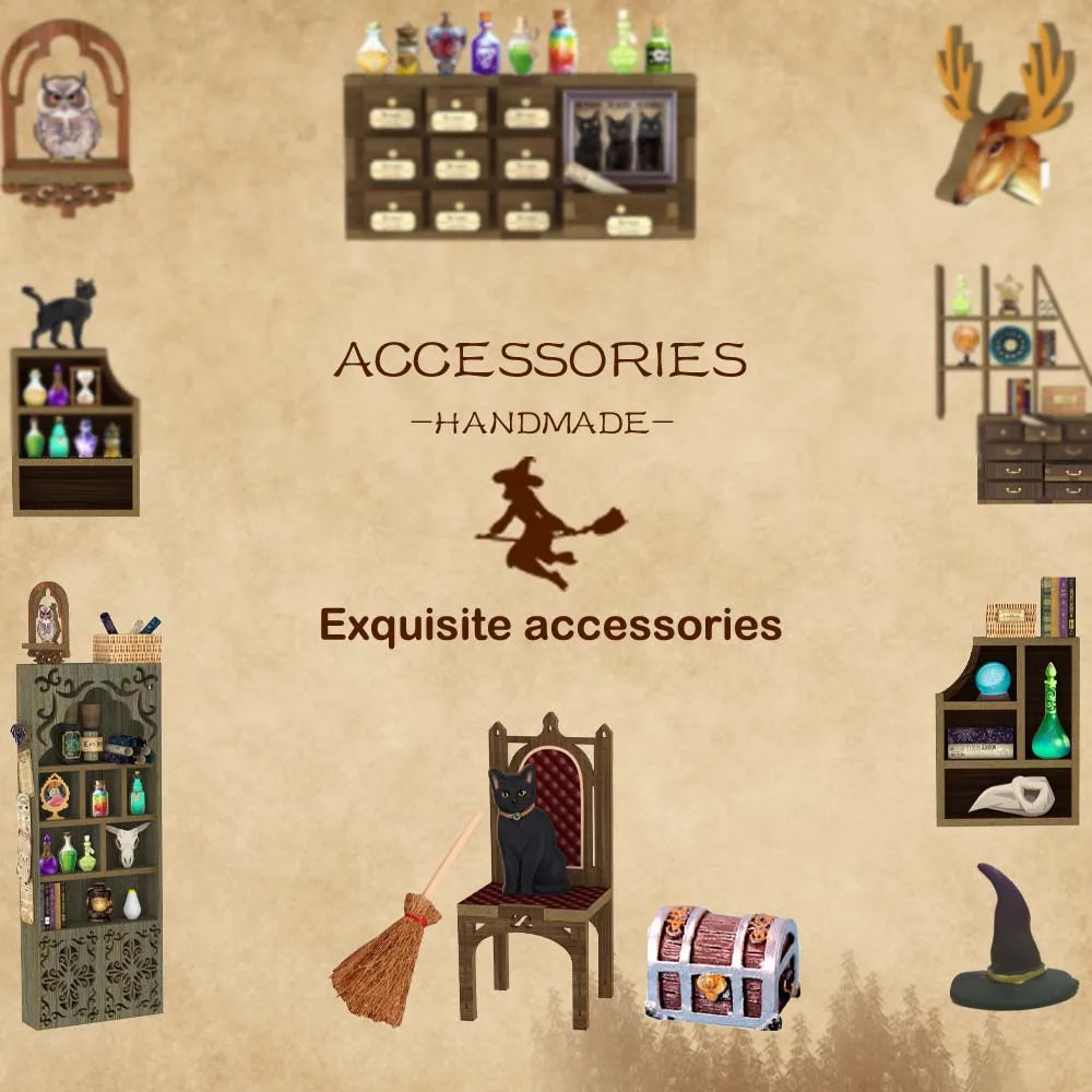 DIY Book Nook Kit Miniature Dollhouse Book Nook Touch Lights with Furniture for Christmas Gifts (Magic Pharmacist )