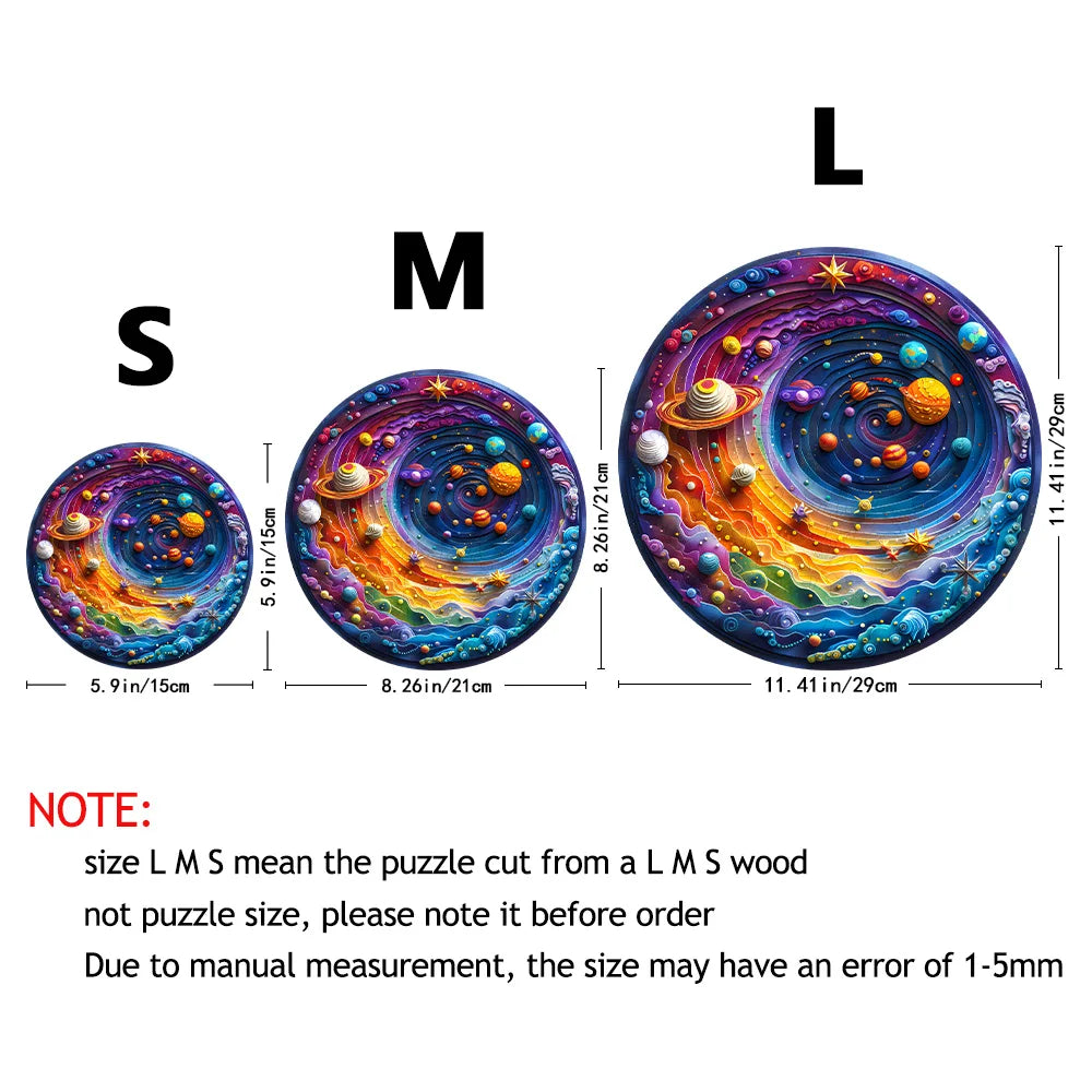 Adult Wooden Puzzle, Space Planet, Irregular Shaped Puzzle, Family Game Toys, the Best Gift for Children