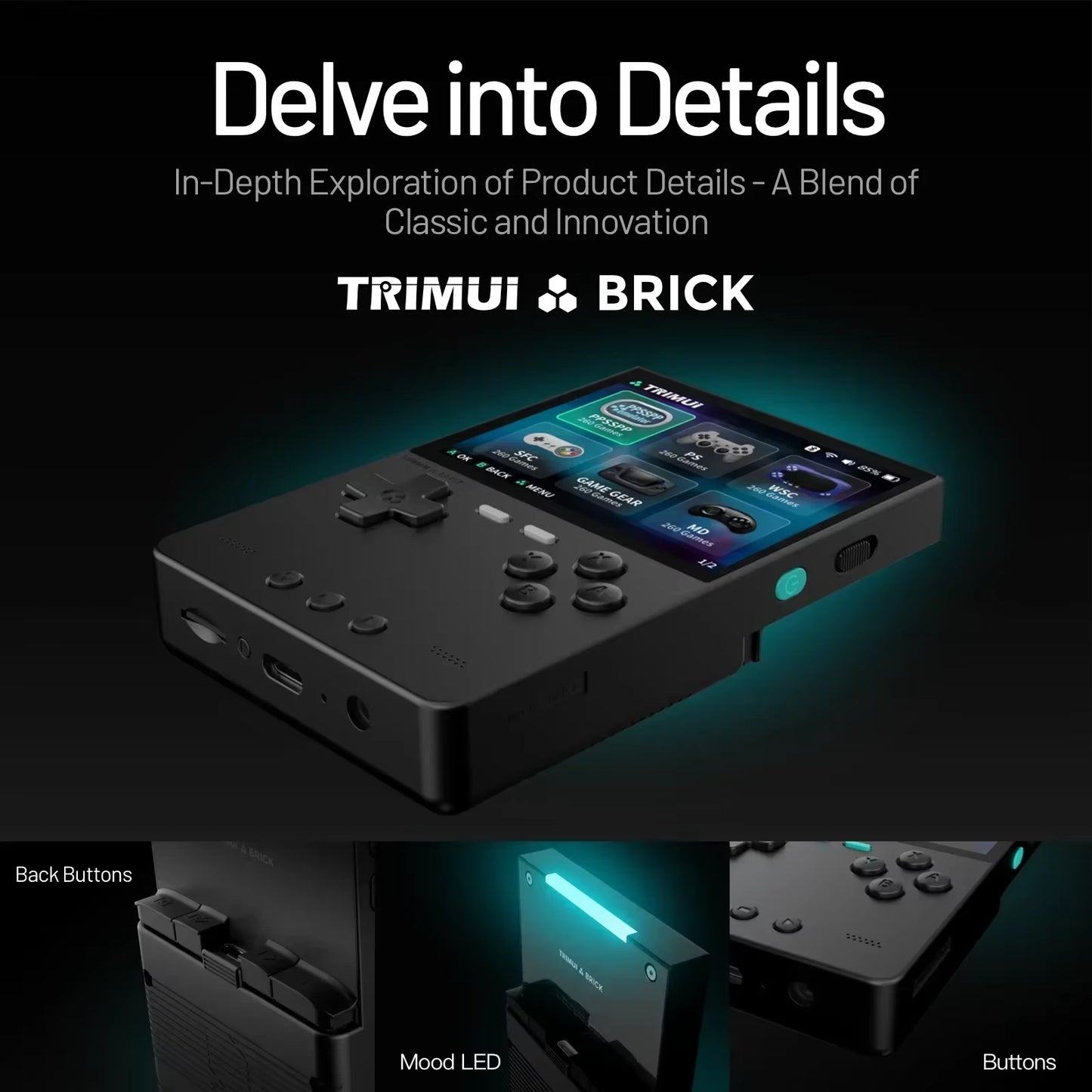 Trimui BRICK Handheld Game Players Consoles 3.2'' IPS Screen Emulator Portable Retro Video Games Linux System Allwinner