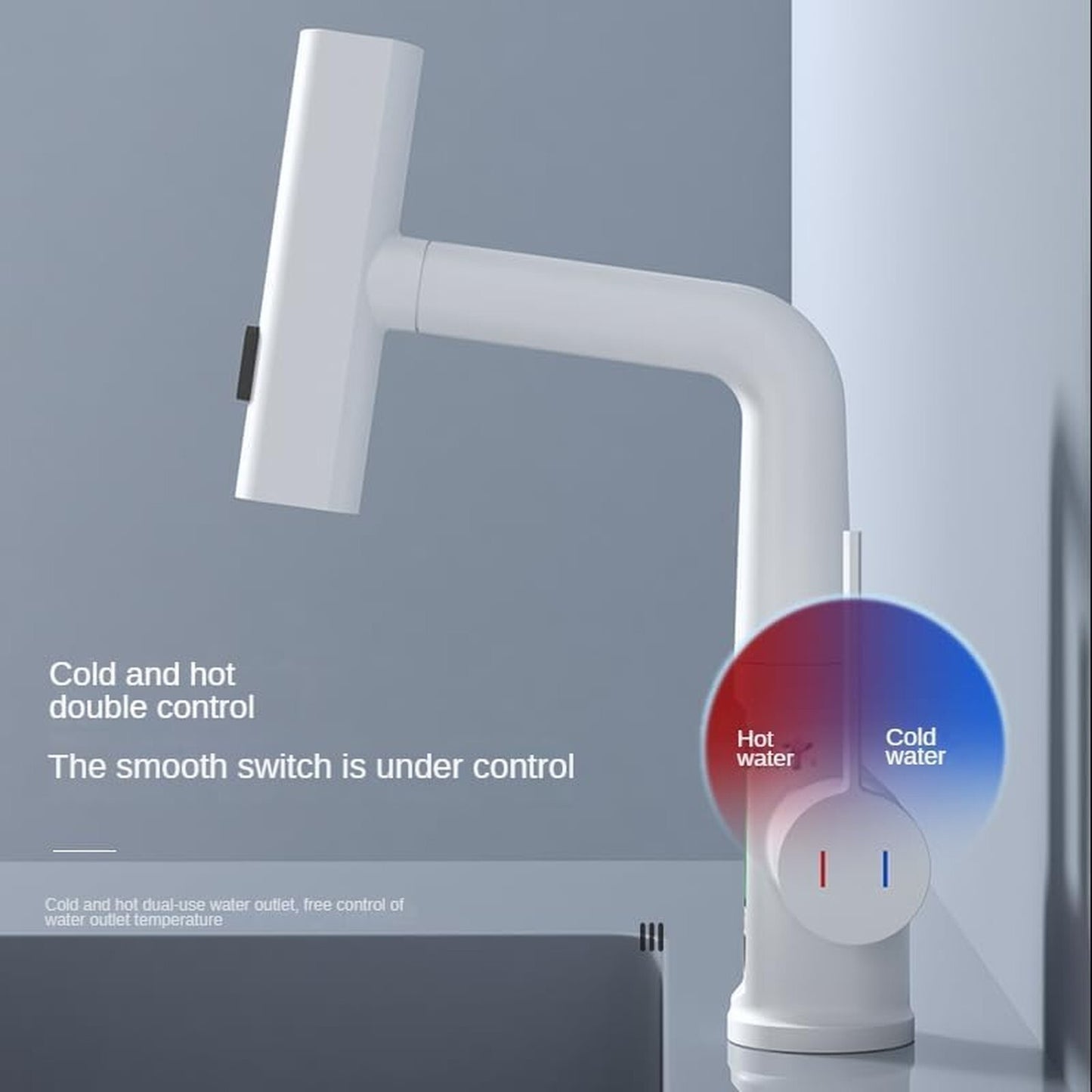 Modern Digital Bathroom Sink Faucet Single Handle Pull-Up Vanity Sink Faucet,...