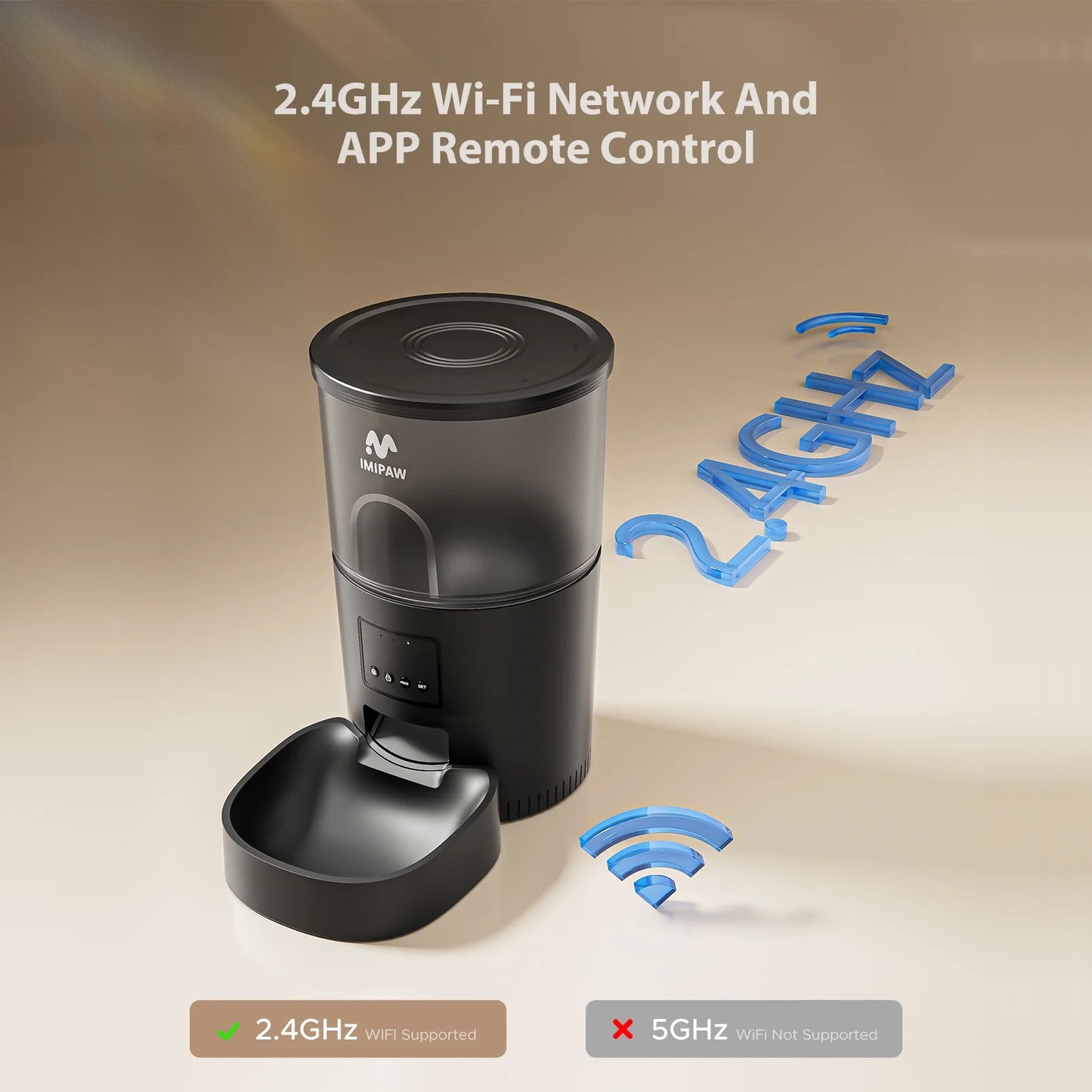 Wifi Automatic Cat Feeders 3L Food Dispenser Timer Smart Pet Feeder with over 180-Day Battery Life