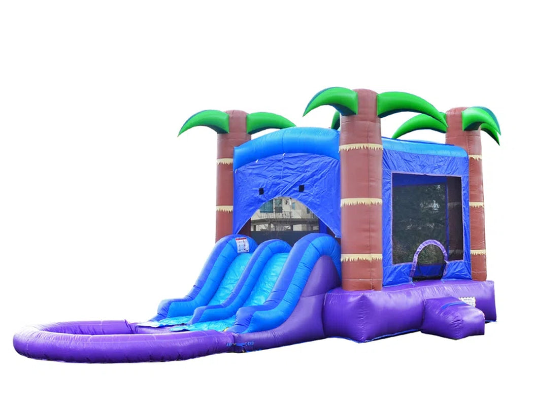 Enchanted Forest Commercial Grade Bounce House Water Slide (With Blower and Pool)