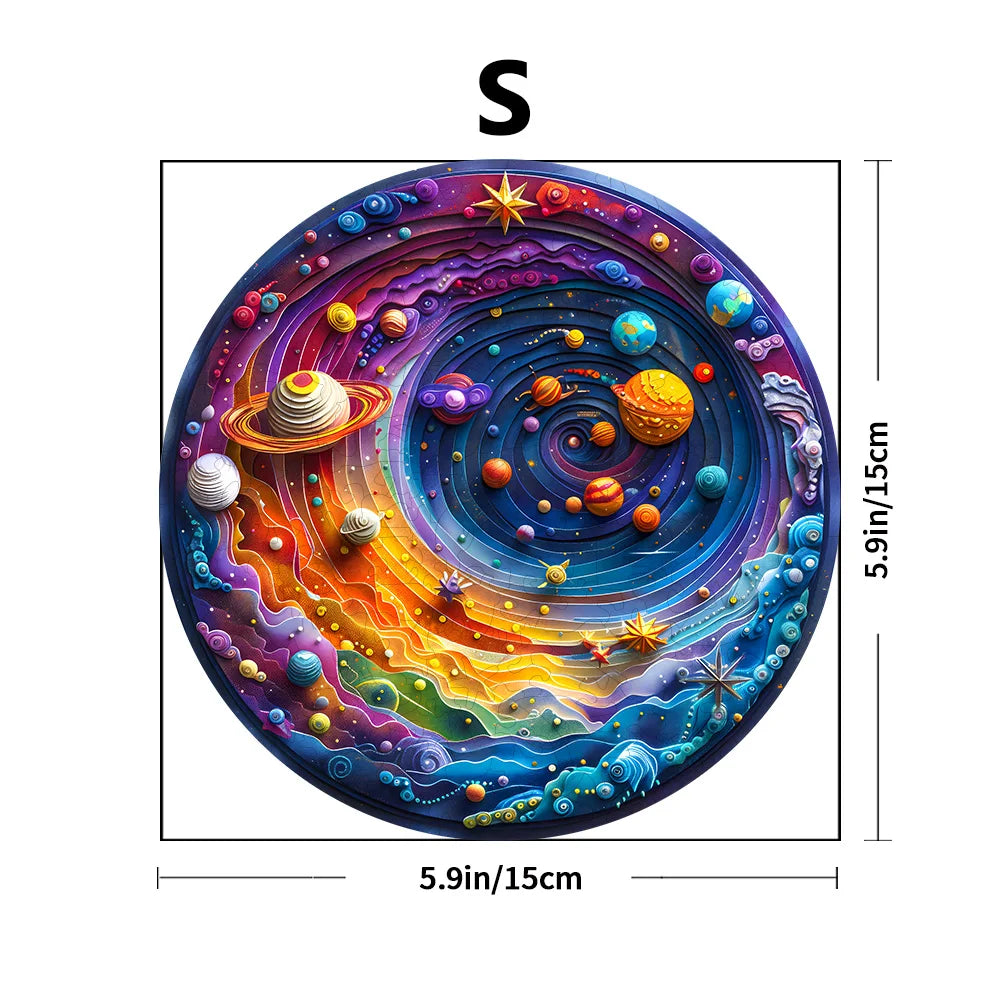 Adult Wooden Puzzle, Space Planet, Irregular Shaped Puzzle, Family Game Toys, the Best Gift for Children