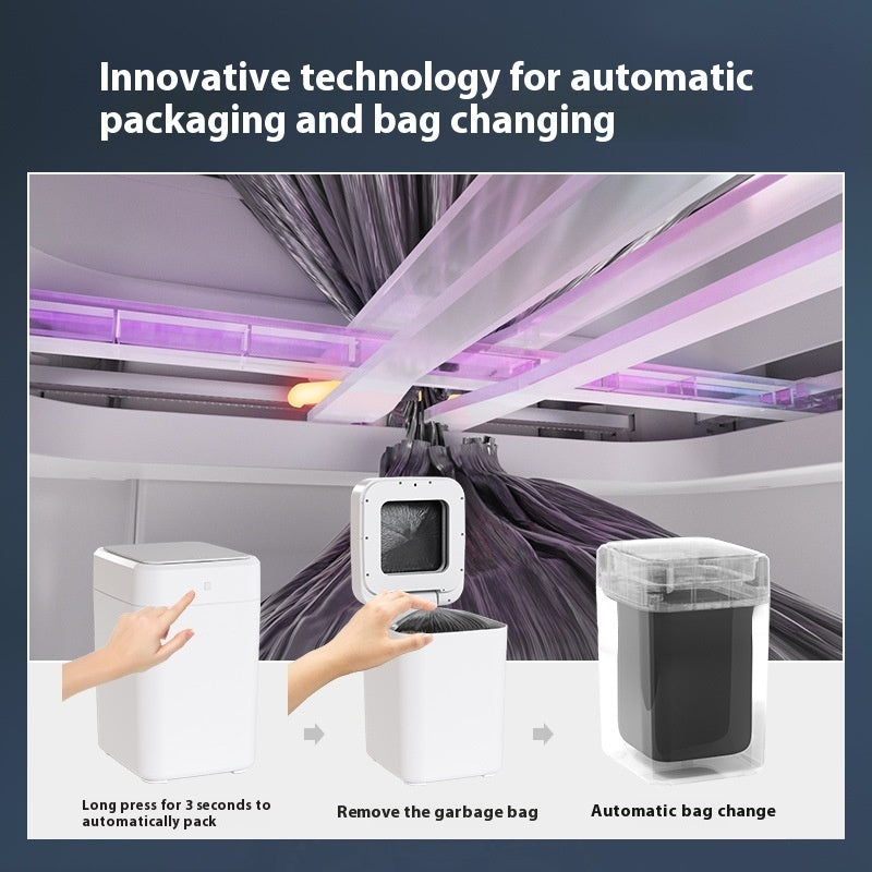 Inductive Household Automatic Sealing And Bag Change Sealing Smart Trash Can
