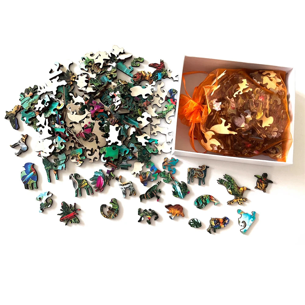 Adult Animal Wooden Puzzle round Peacock and Bird Wooden Puzzle Children'S Puzzle Toy Festival Gift A3 A5 Multi Size Puzzle