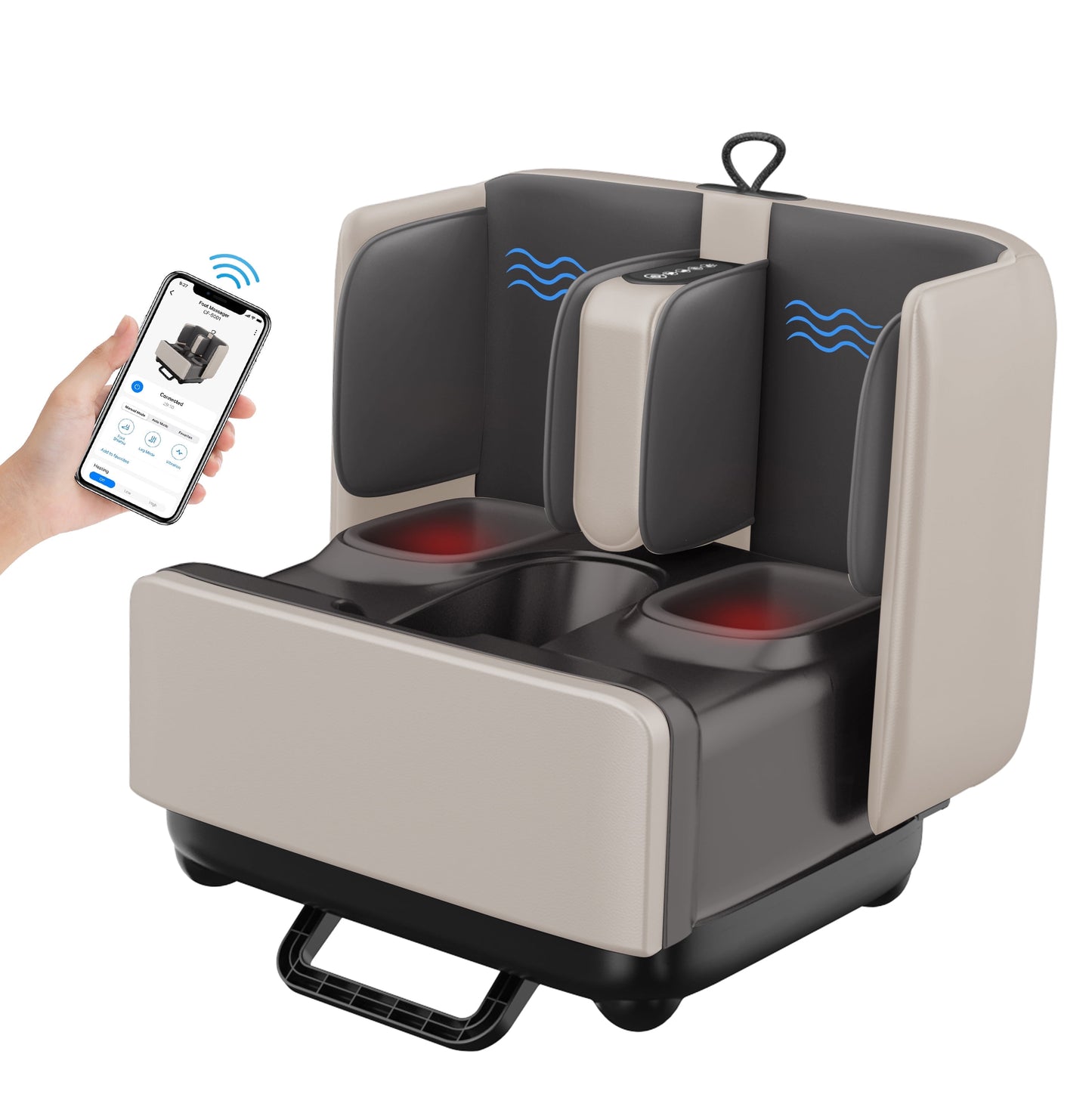 2-in-1 Shiatsu Foot & Calf Massager with Heat – Convertible Ottoman with App Control