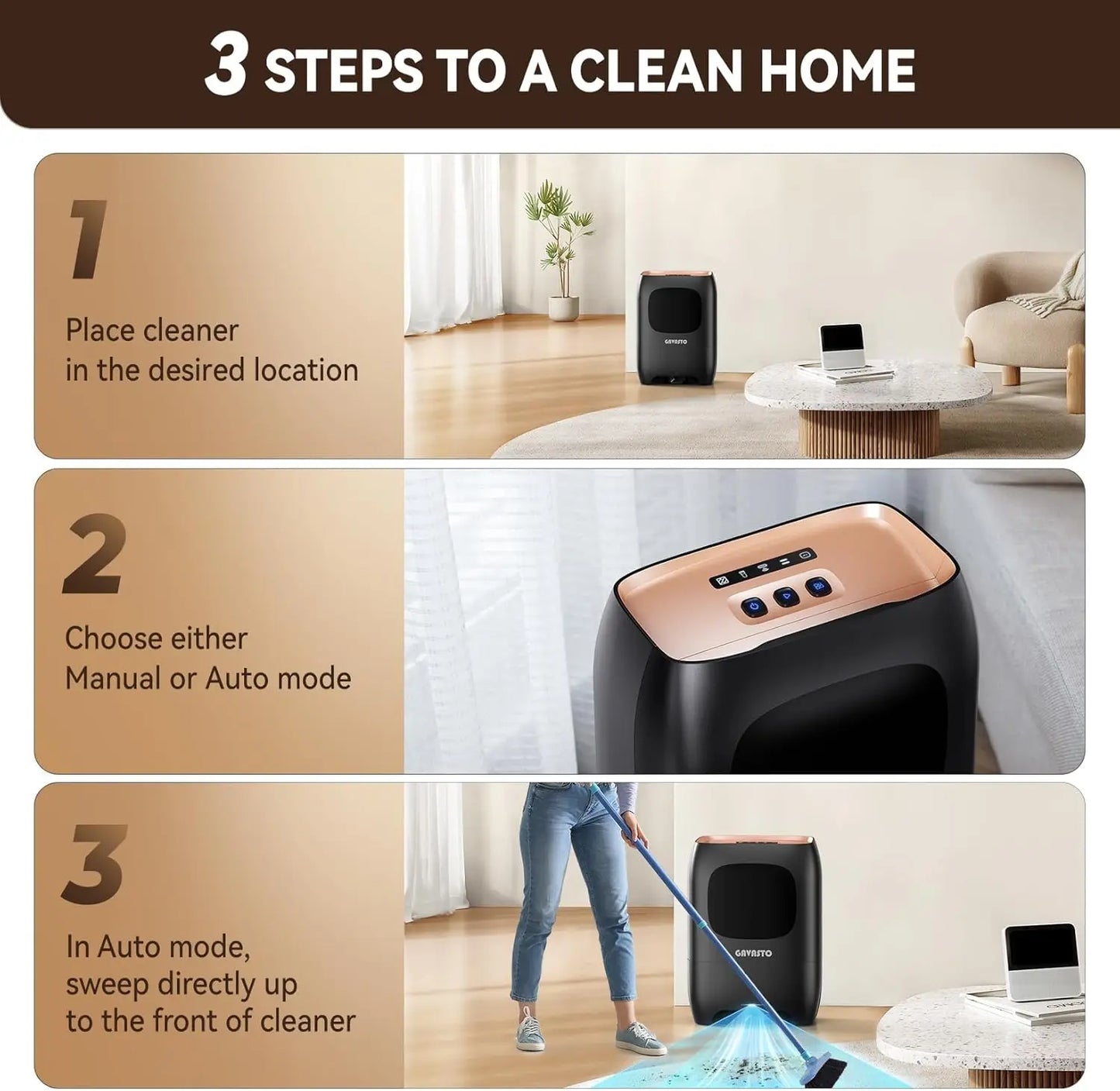 Touchless Automatic Dustpan Vacuum – 1800W Suction, Self-Cleaning Brush, Quiet Mode for Pet Hair & Hardwood Floors