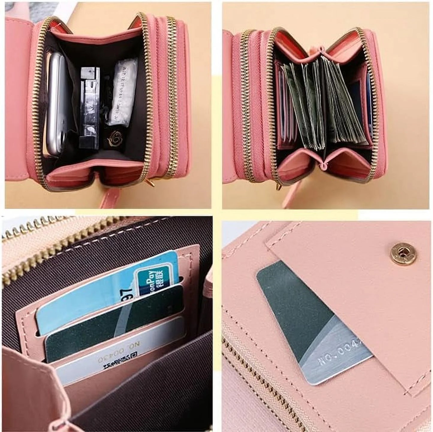 Anti-Theft Leather Bag, Small Crossbody Cell Phone Purse Wallet, Rfid Block Phone Purse Crossbody with Shoulder Strap