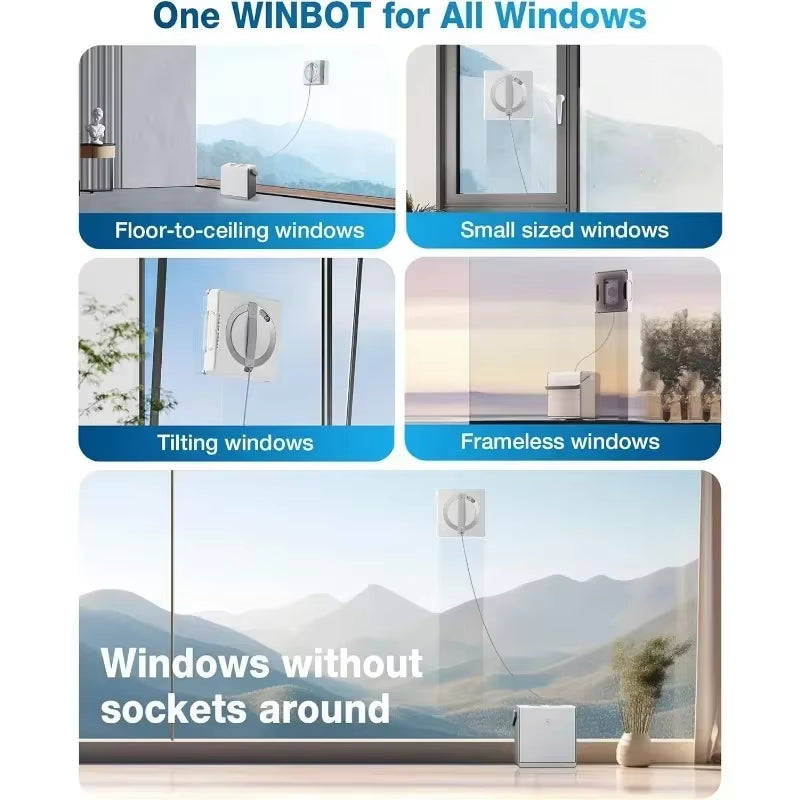 Portable Window Cleaning Robot with Three-Nozzle Wide-Angle Spray Technology for Smart Cleaning
