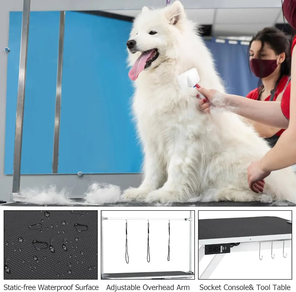 50Inch Electric Pet Grooming Table, (9"- 40") Height Adjustable X-Type Electric Lift Dog Grooming Table for Large Dogs