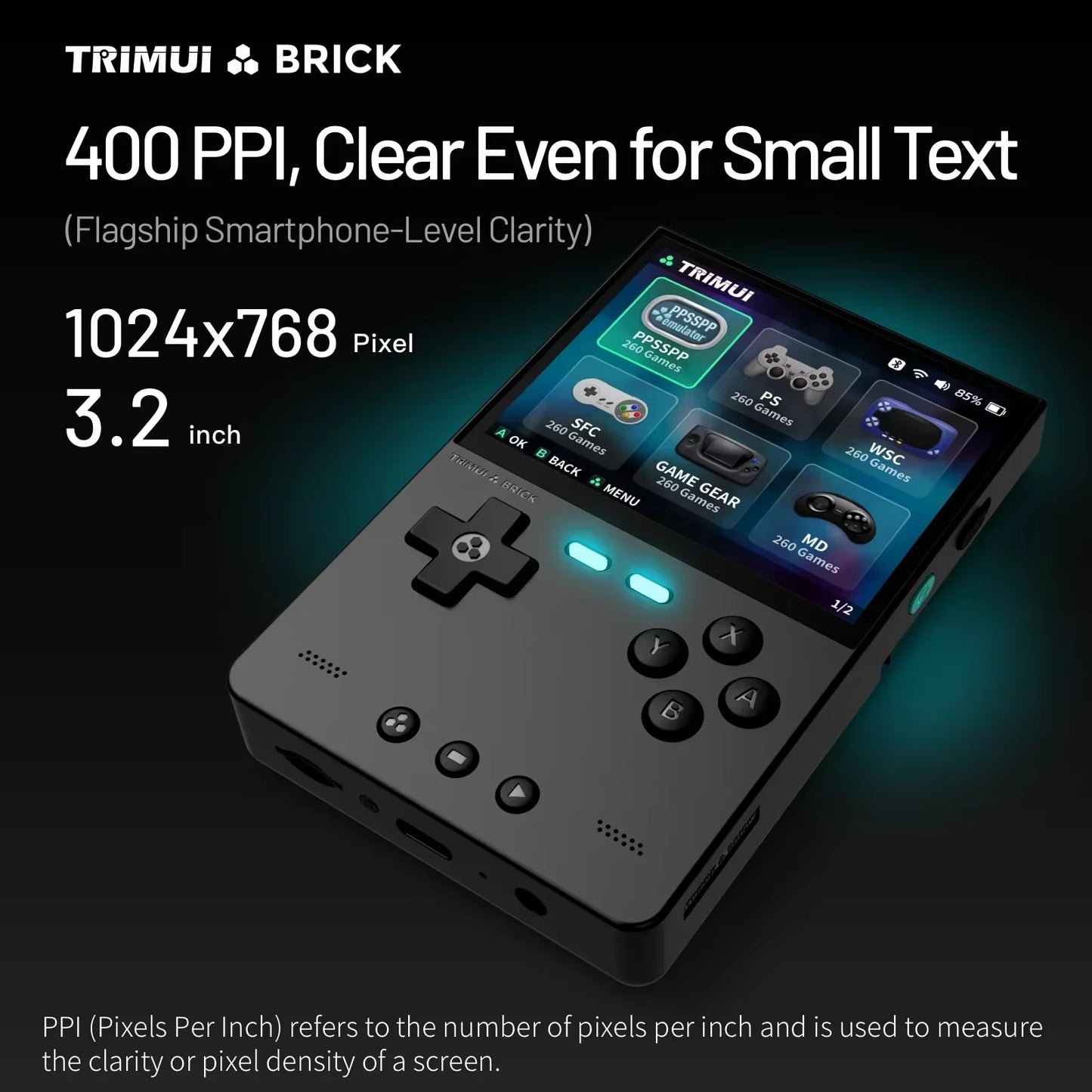 Trimui BRICK Handheld Game Players Consoles 3.2'' IPS Screen Emulator Portable Retro Video Games Linux System Allwinner