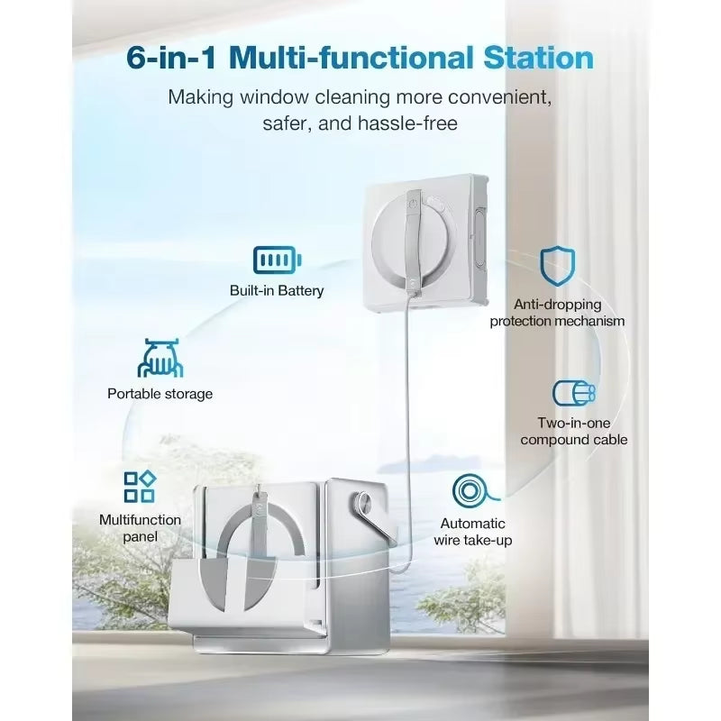 Portable Window Cleaning Robot with Three-Nozzle Wide-Angle Spray Technology for Smart Cleaning
