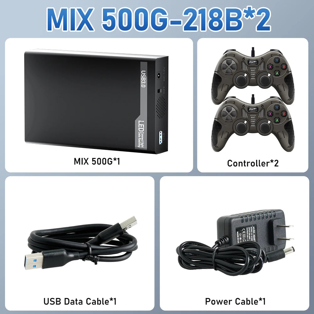 500G Game HDD Launchbox&Retrobat&Playnite System Game Console with 38200+Retro/Pc Games for Ps3/Ps2/Switch/Mame/Saturn/Xbox/Wii