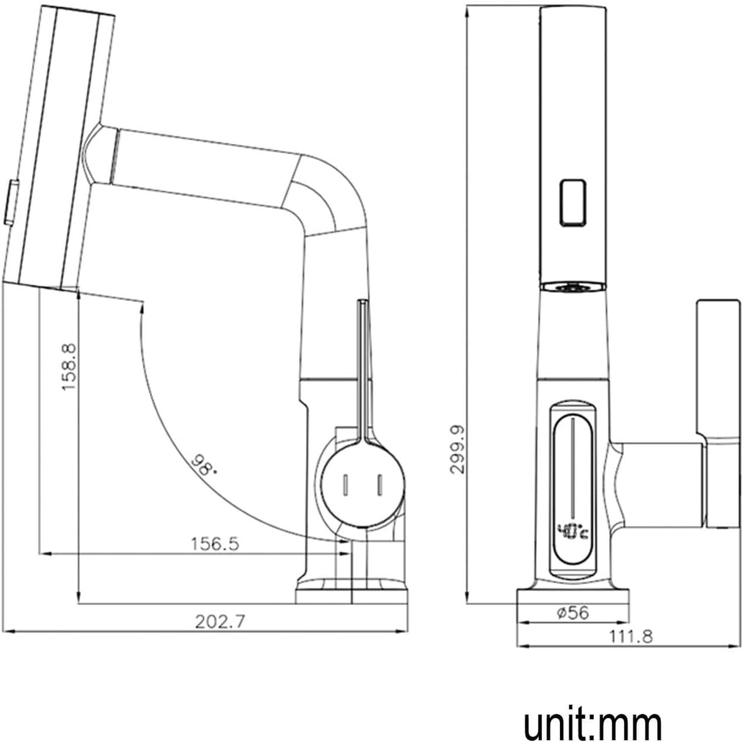 Modern Digital Bathroom Sink Faucet Single Handle Pull-Up Vanity Sink Faucet,...