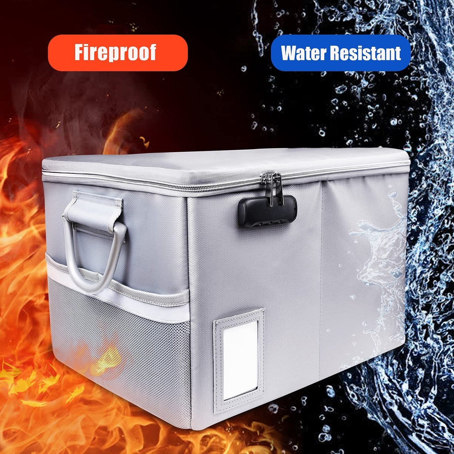 Fireproof File Cabinet with Lock – Collapsible Fireproof Document Organizer for Home & Office