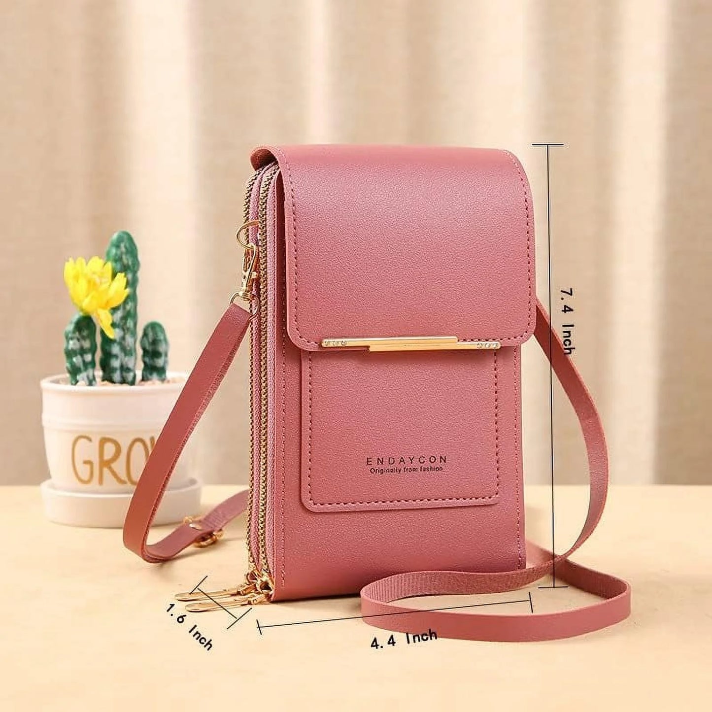 Anti-Theft Leather Bag, Small Crossbody Cell Phone Purse Wallet, Rfid Block Phone Purse Crossbody with Shoulder Strap