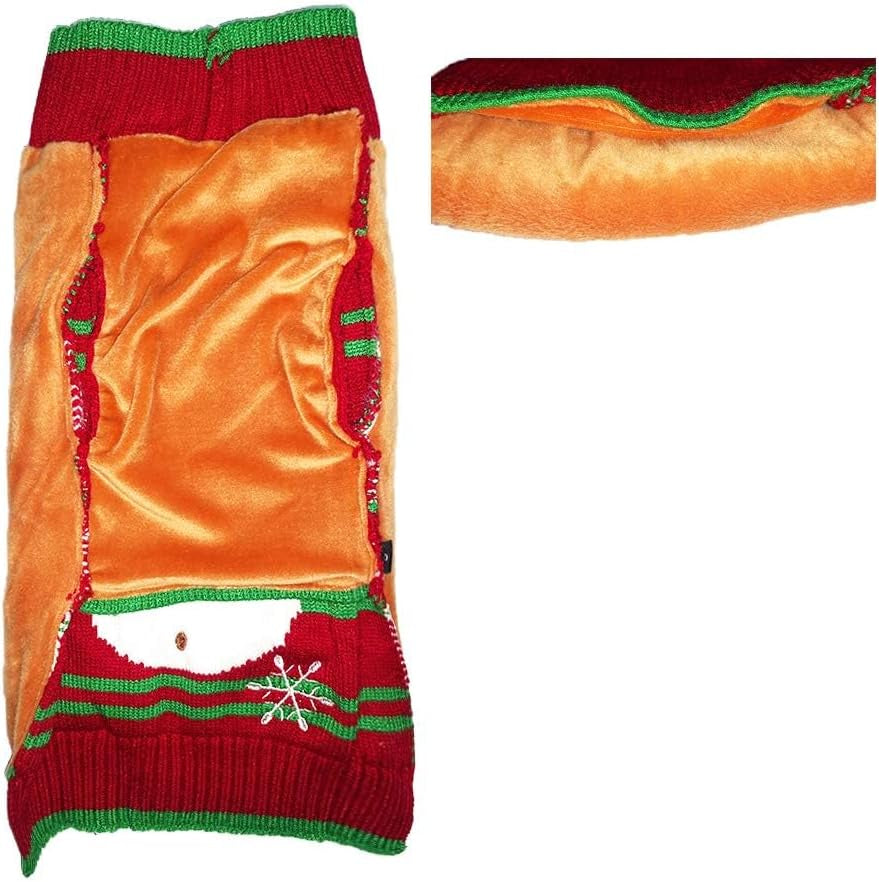 Dog Snow Sweaters Thick Snowman Sweaters Xmas Dog Holiday Sweaters New Year Christmas Sweater Pet Clothes for Small Dog and Cat(Thick Snowman, XL)