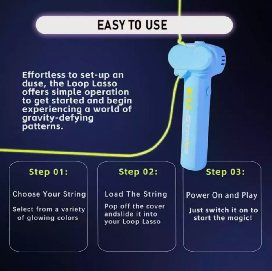 Lasso String Shooter Loop Toy Handheld Zip Rope Launcher Propeller Toy US**