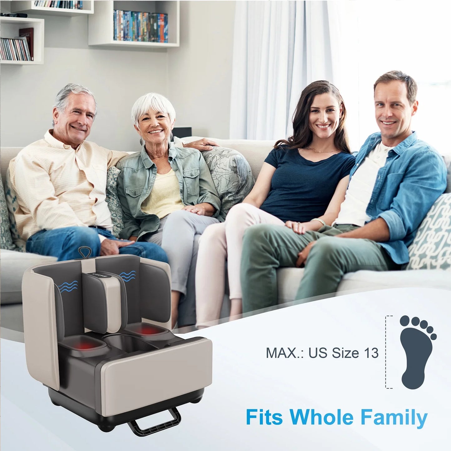 2-in-1 Shiatsu Foot & Calf Massager with Heat – Convertible Ottoman with App Control