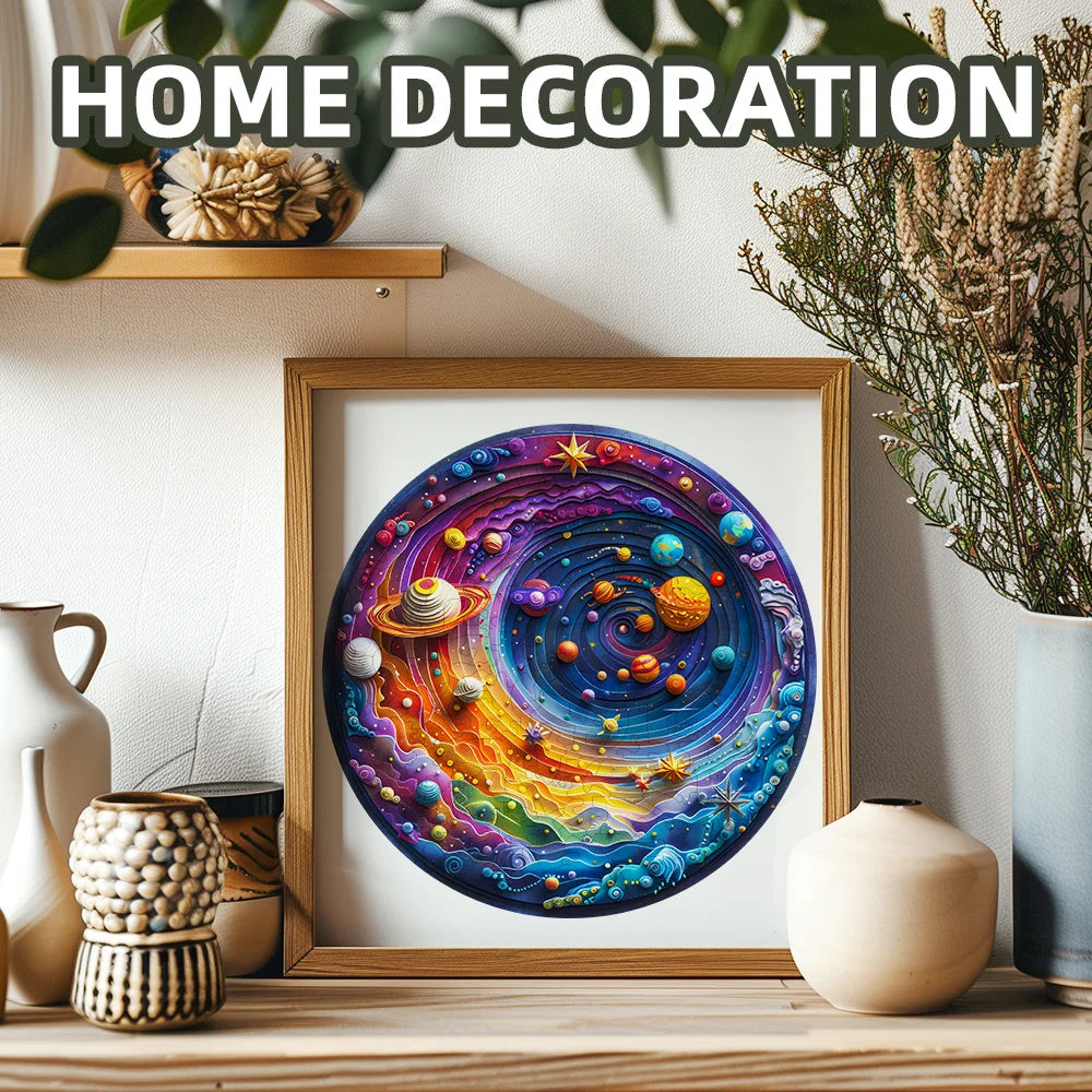 Adult Wooden Puzzle, Space Planet, Irregular Shaped Puzzle, Family Game Toys, the Best Gift for Children