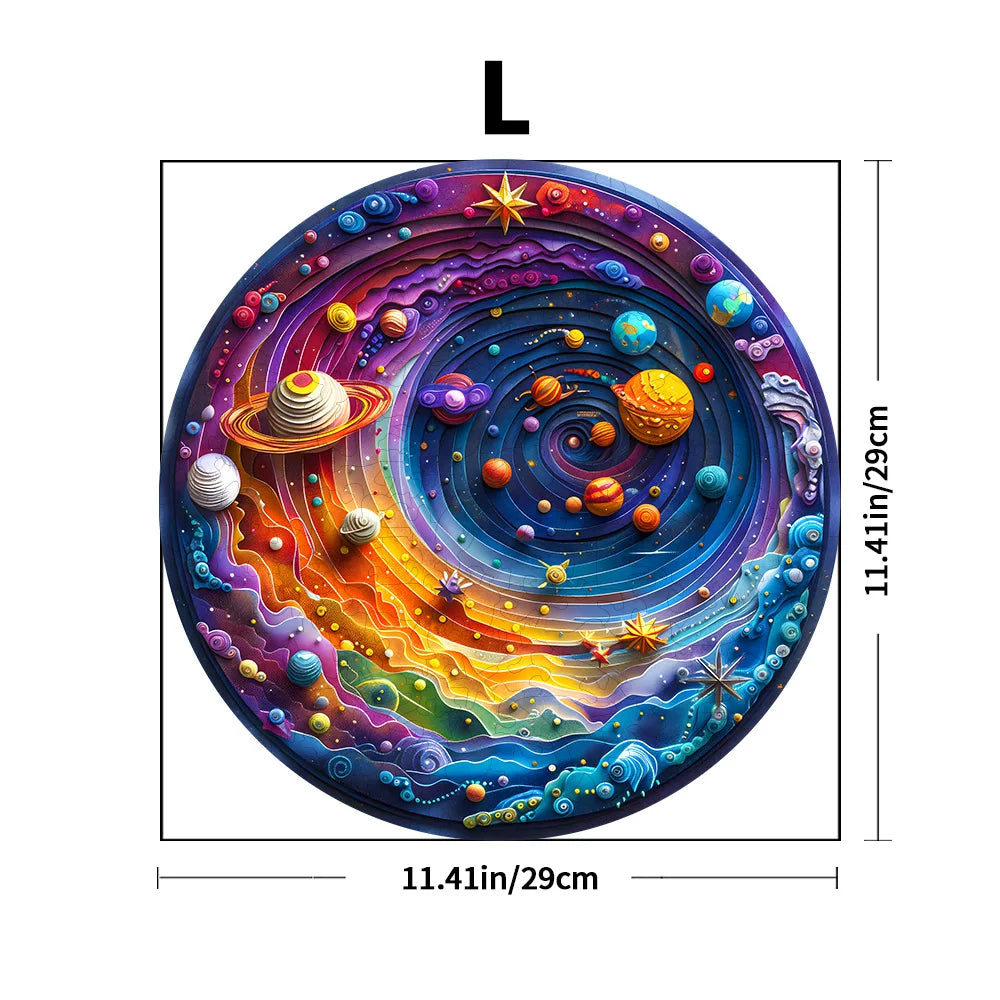 Adult Wooden Puzzle, Space Planet, Irregular Shaped Puzzle, Family Game Toys, the Best Gift for Children