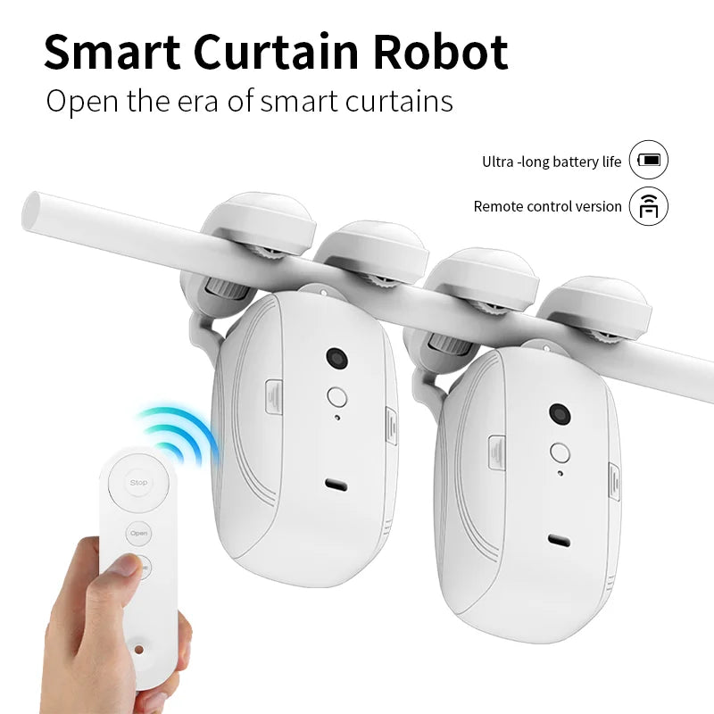 Smart for Home Curtain Opener Electronic Rome/T/U Track Curtain Motor Robot Remote Button Control Automatic Curtain Opener