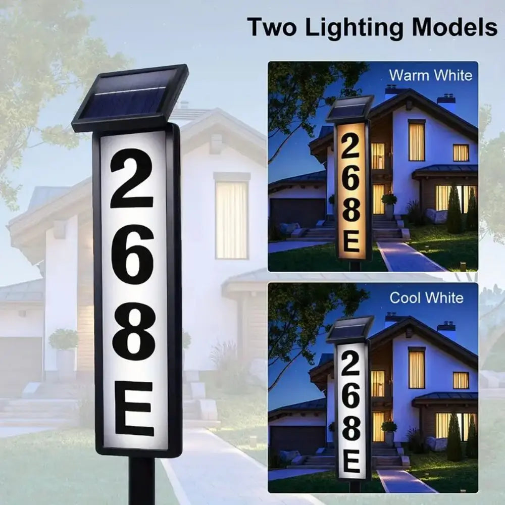 1Pc Lighting House Number Light, Solar Address Sign Light with Stake,Solar Powered LED Lighting Address Sign for Houses and Home