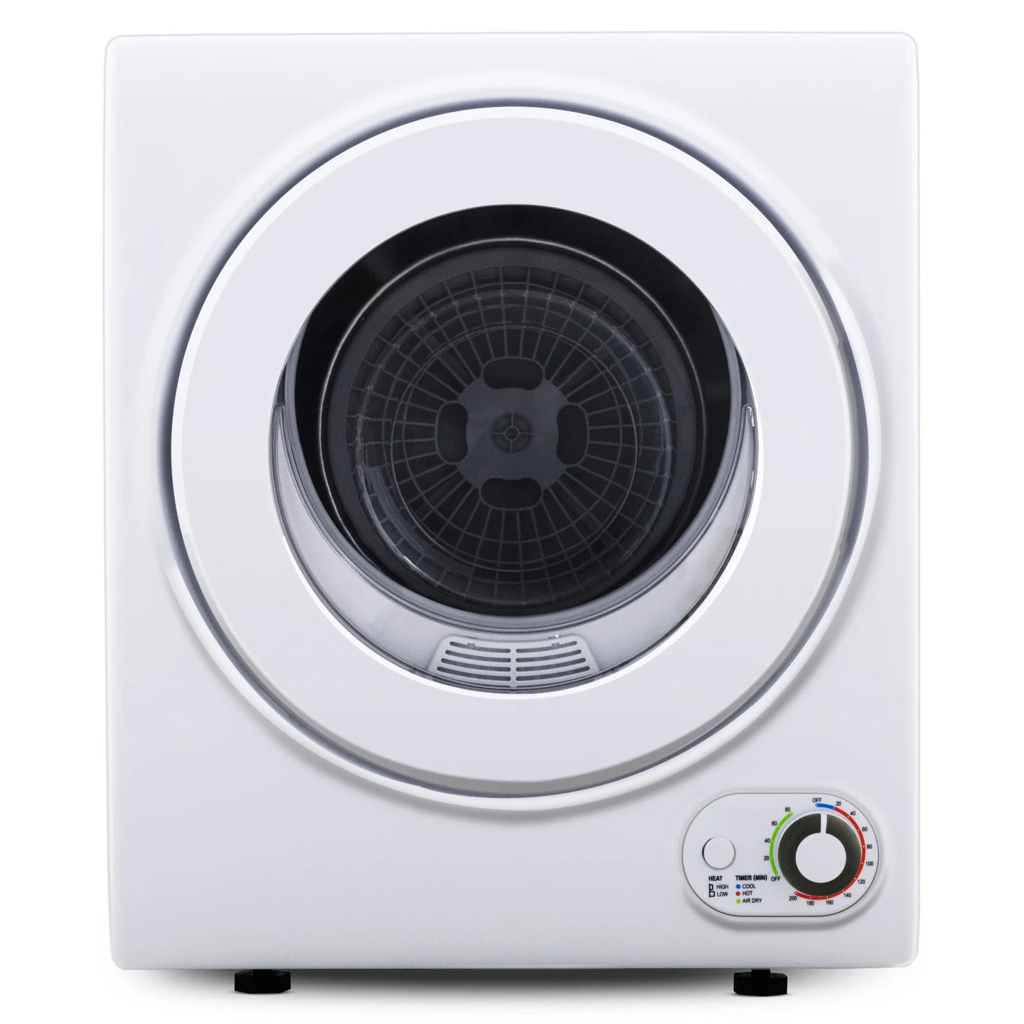 1.5 Cu.Ft Portable Clothes Dryer 850W Front Load with 200 Minute Timer for Apartment Home DOE Certified, White