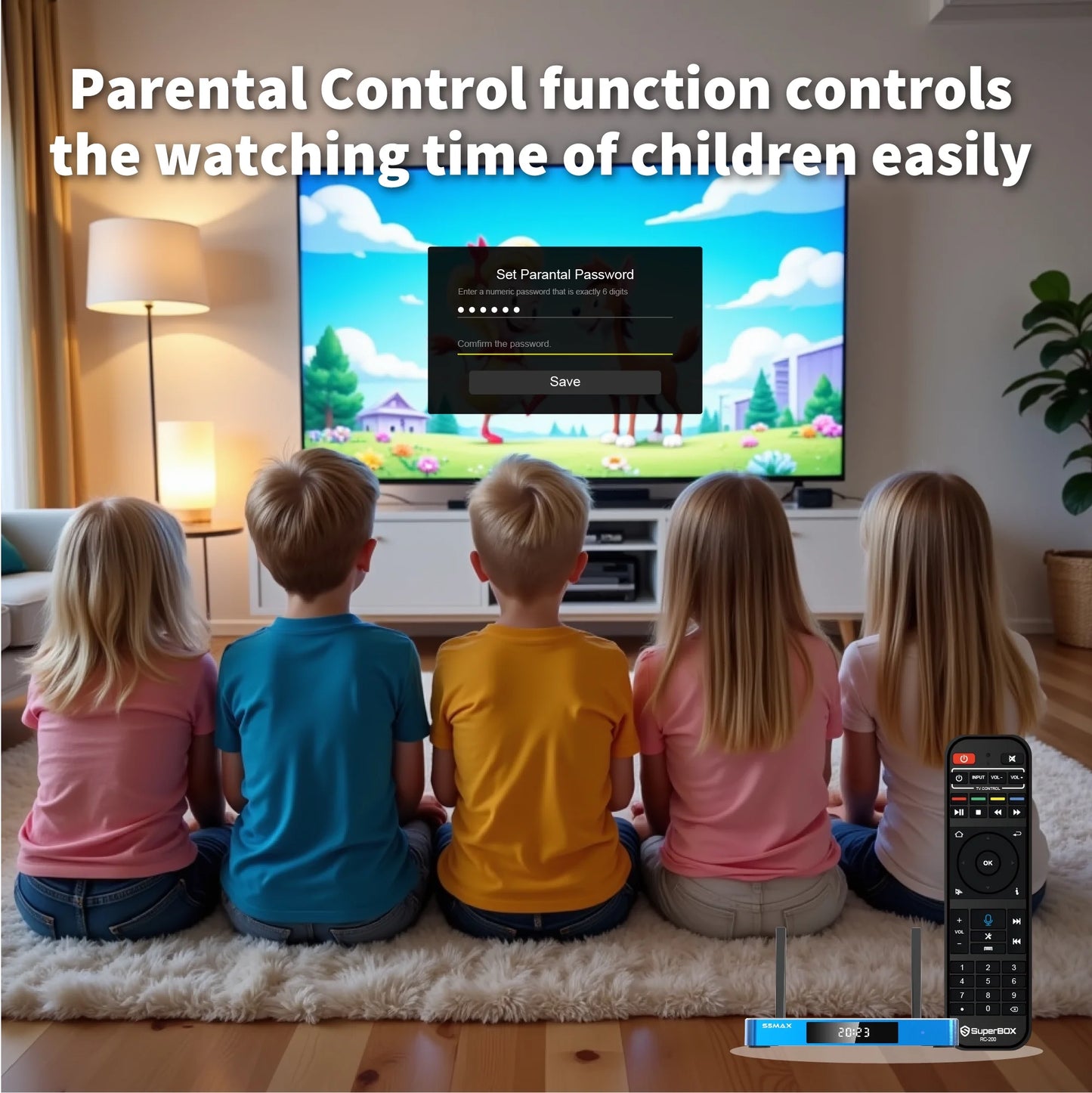 Super Box S6 Max 2025 Fully Loaded, 4GB RAM+64GB ROM, Superbox S6 Max Smart TV Box with Voice Remote, 2T2R Dual Band Wifi, Easy Setup Guide & Phone Support by Authorised Seller