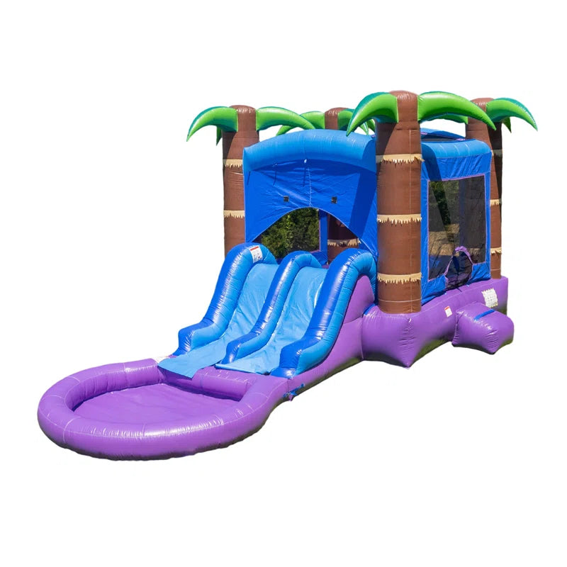 Enchanted Forest Commercial Grade Bounce House Water Slide (With Blower and Pool)