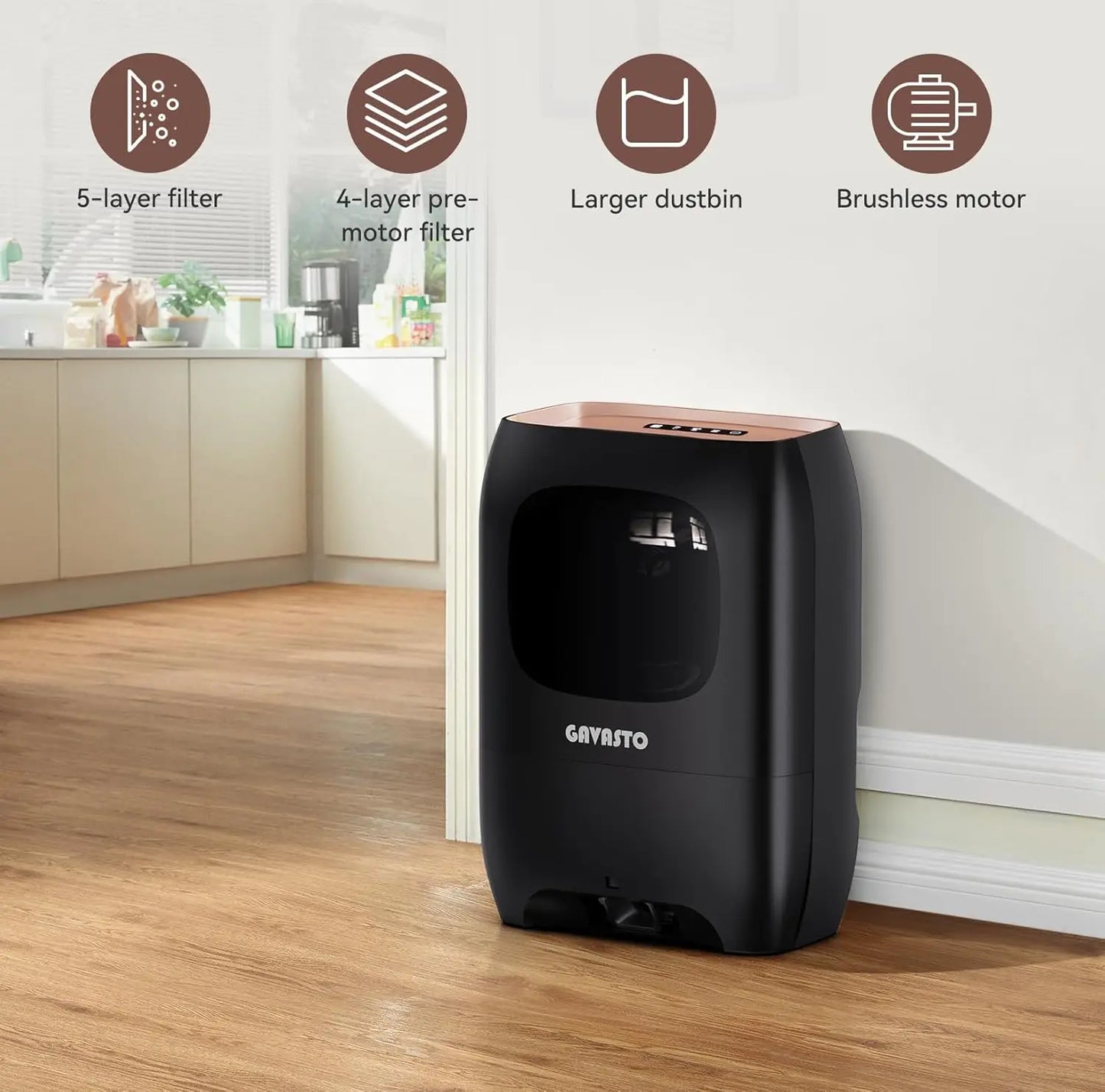 Touchless Automatic Dustpan Vacuum – 1800W Suction, Self-Cleaning Brush, Quiet Mode for Pet Hair & Hardwood Floors