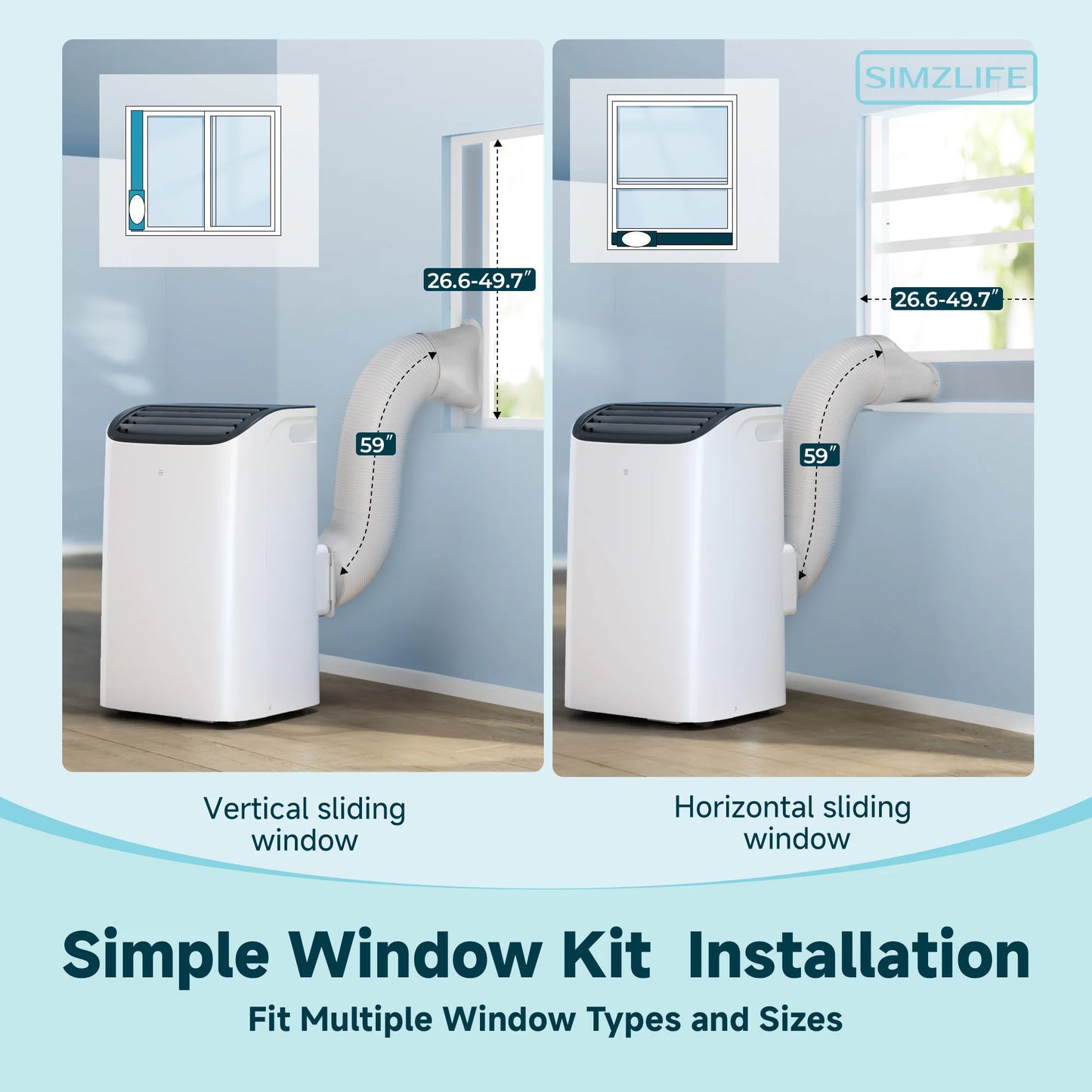 Portable Air Conditioner 8000/14000 BTU Quiet Multifunctional Floor AC Unit with Dehumidifier Cool DRY HEAT Fan Mode