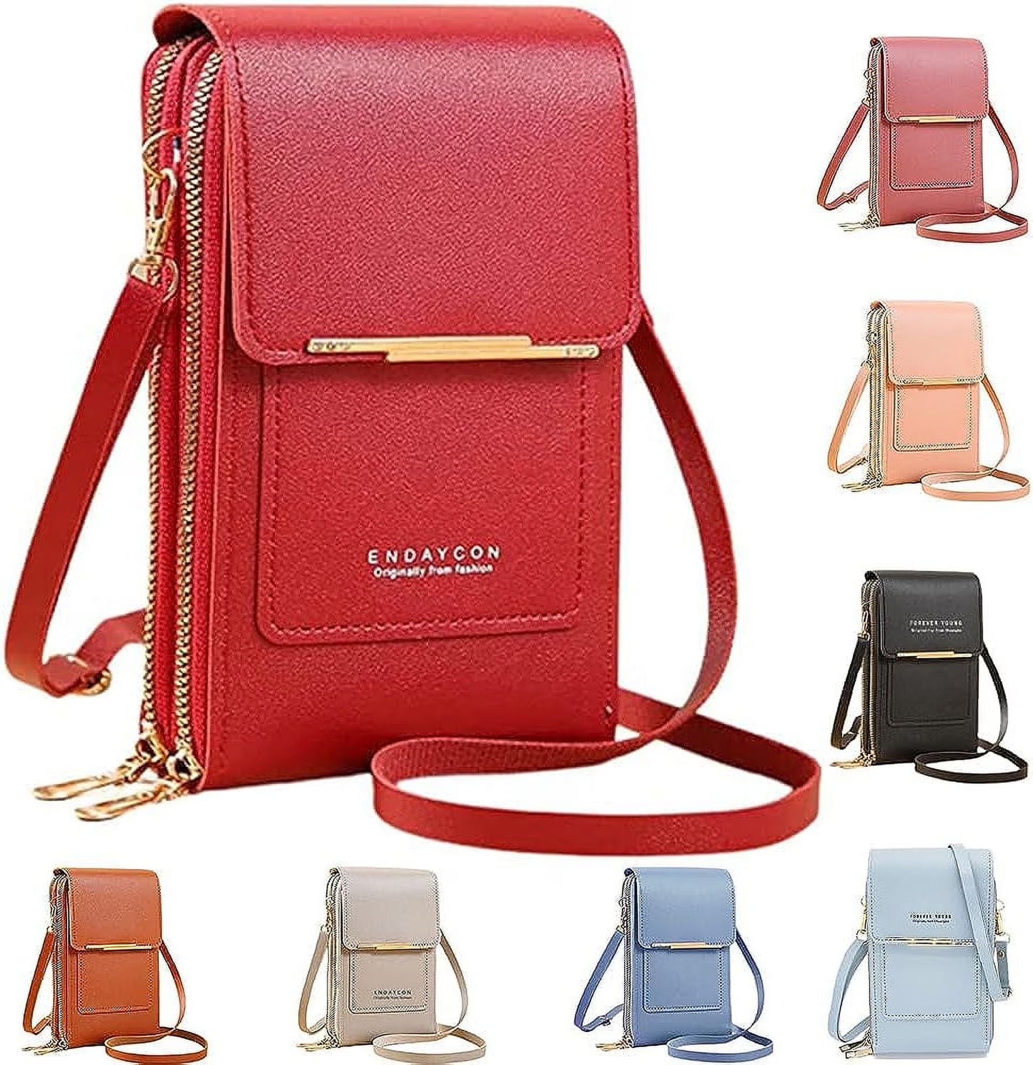 Anti-Theft Leather Bag, Small Crossbody Cell Phone Purse Wallet, Rfid Block Phone Purse Crossbody with Shoulder Strap