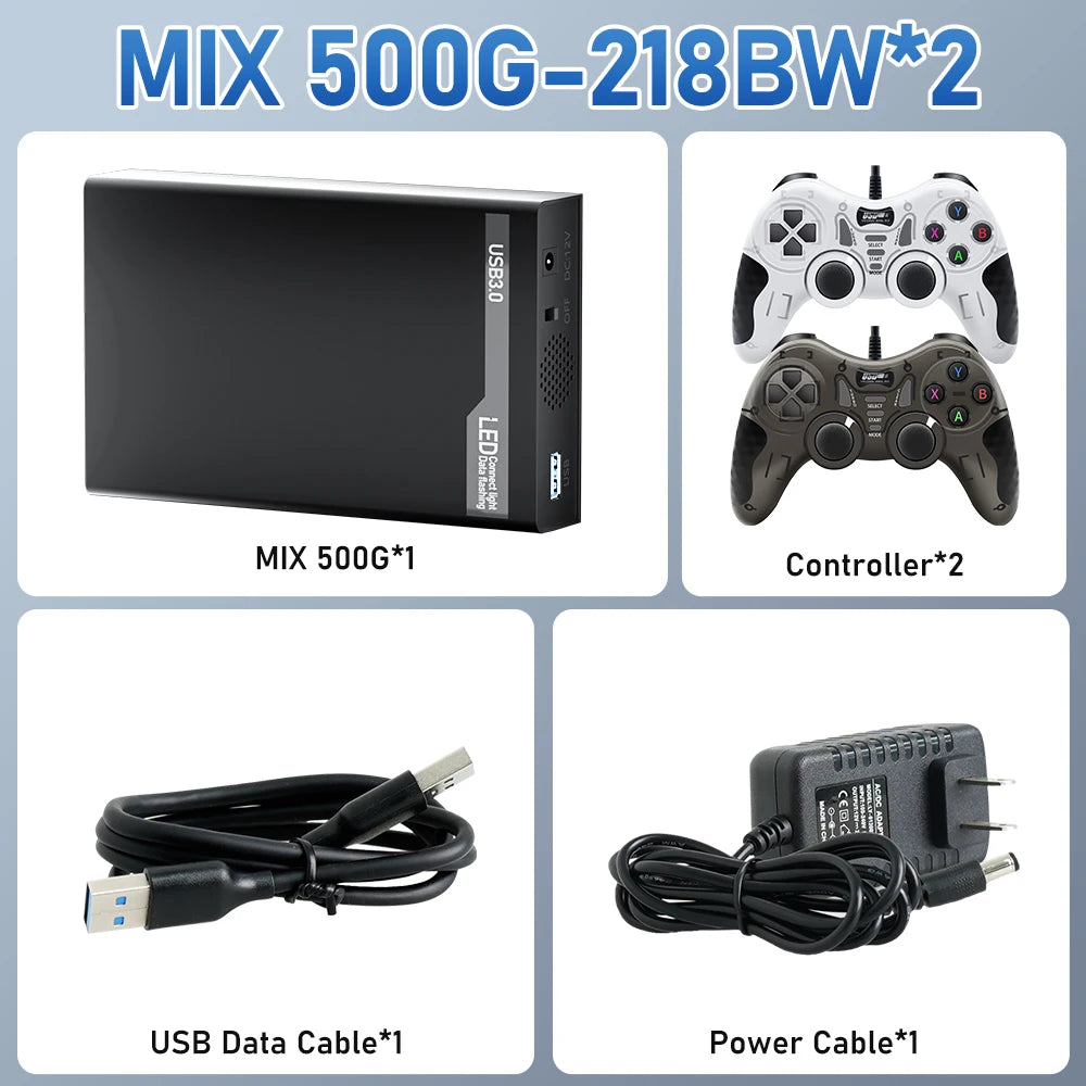 500G Game HDD Launchbox&Retrobat&Playnite System Game Console with 38200+Retro/Pc Games for Ps3/Ps2/Switch/Mame/Saturn/Xbox/Wii