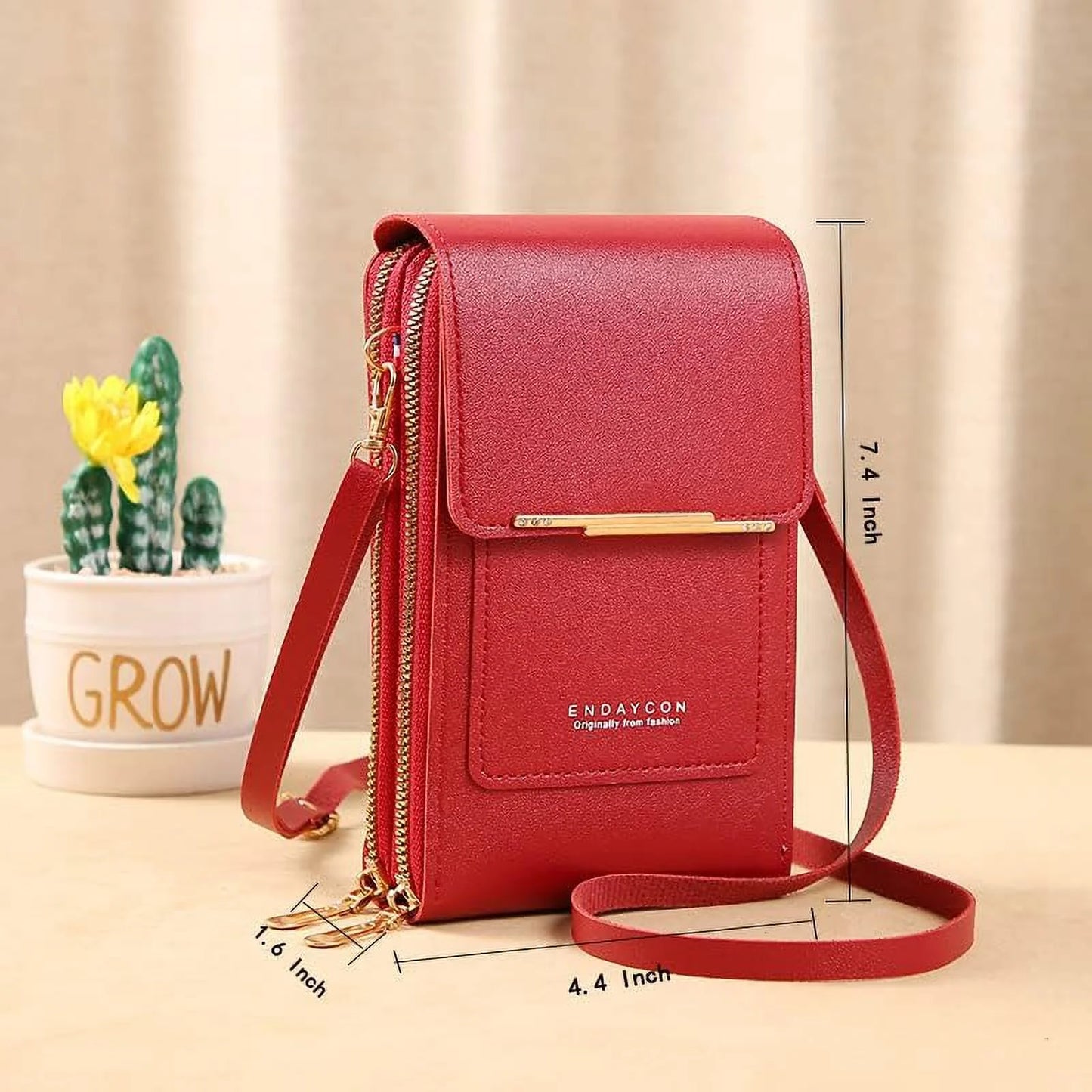 Anti-Theft Leather Bag, Small Crossbody Cell Phone Purse Wallet, Rfid Block Phone Purse Crossbody with Shoulder Strap