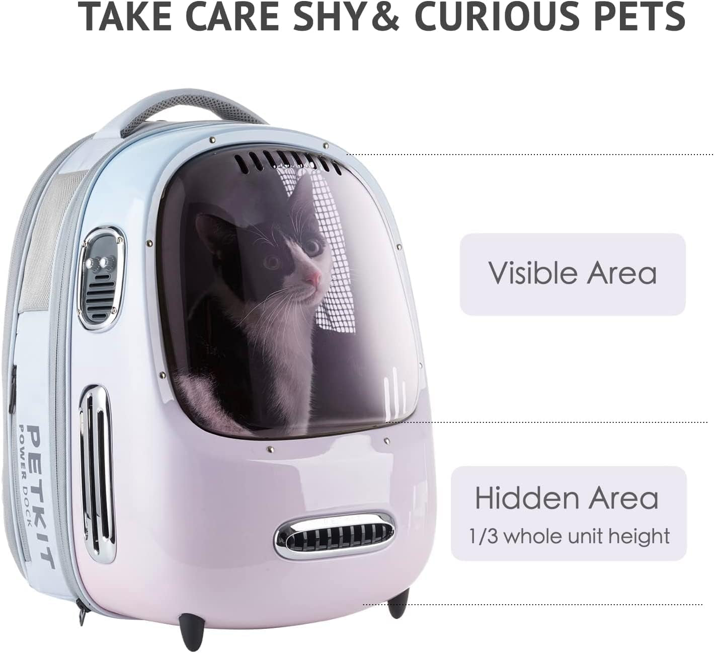 Cat Backpack Carrier with Inbuilt Fan & Light, Airline-Approved Pet Backpack Bubble for Kitty Small Dog, Detachable Dog Backpack with Padded Strap for Travel, Hiking, Walking & Outdoor