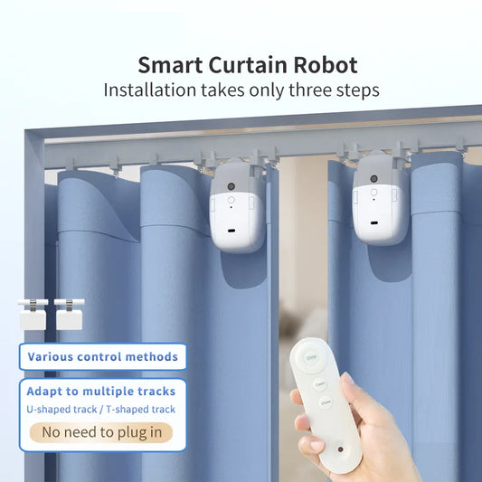 Smart for Home Curtain Opener Electronic Rome/T/U Track Curtain Motor Robot Remote Button Control Automatic Curtain Opener