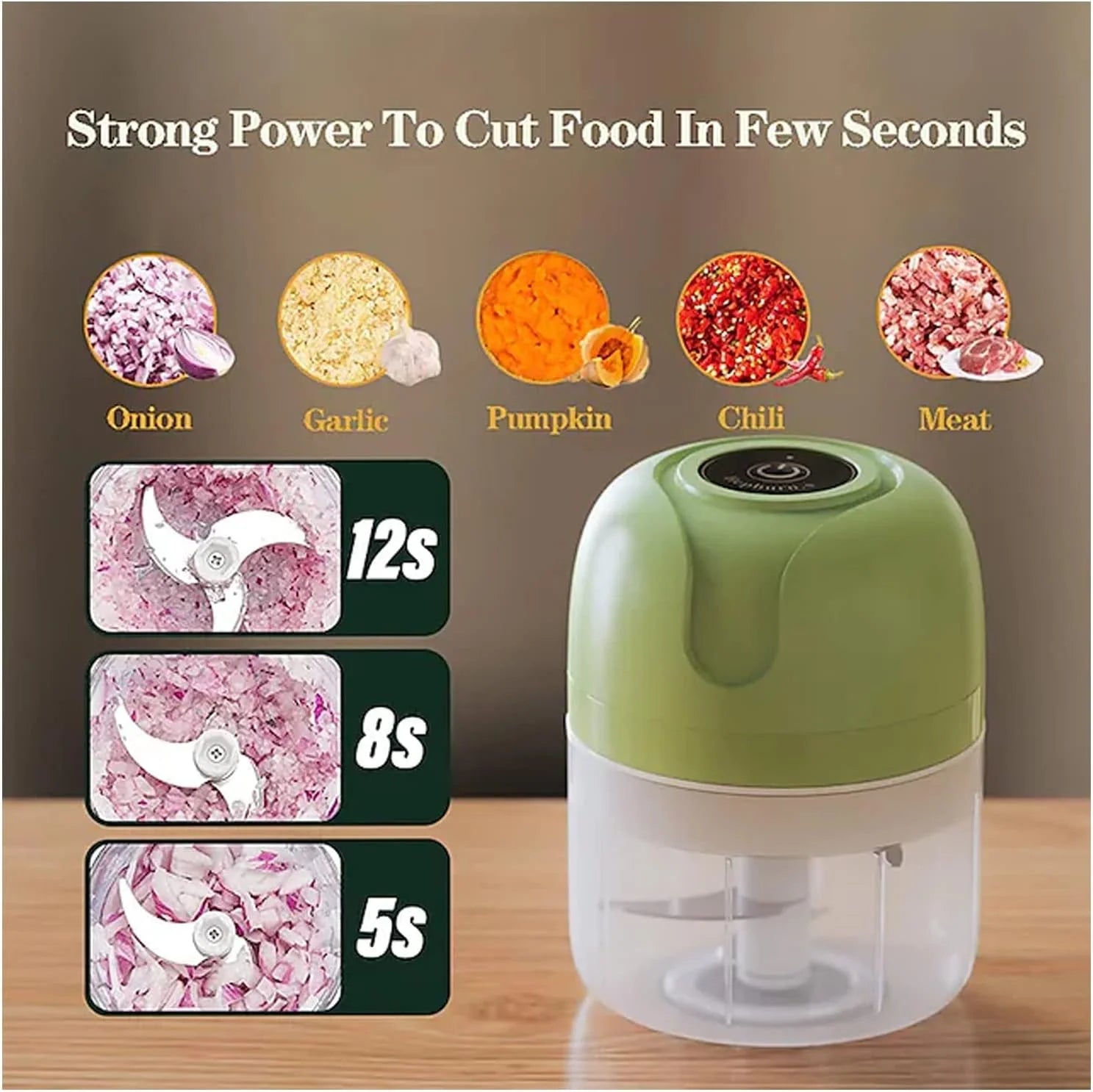 Electric Garlic Chopper, 250ML Mini Vegetable Chopper with USB Rechargeable, 304 Stainless Steel Blade, Portable Electric Mini Food Chopper for Garlic, Ginger, Onion, Chili, Vegetable