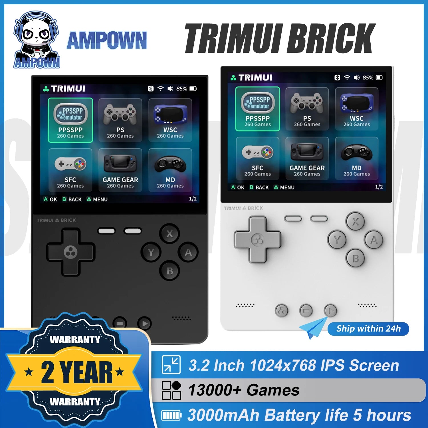 Trimui BRICK Handheld Game Players Consoles 3.2'' IPS Screen Emulator Portable Retro Video Games Linux System Allwinner