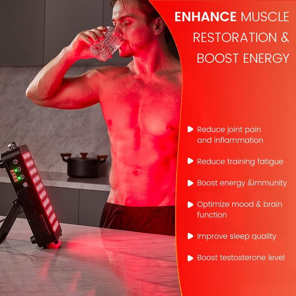 Red Light Therapy Device, 4 Wavelengths Full Body Infrared Red Light Therapy, Elite Grade Dual Chip 300 Leds, High Power Panel for Pain Relief, Muscle, Skin, Energy. 500W. Modular Design.