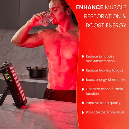 Red Light Therapy Device, 4 Wavelengths Full Body Infrared Red Light Therapy, Elite Grade Dual Chip 300 Leds, High Power Panel for Pain Relief, Muscle, Skin, Energy. 500W. Modular Design.