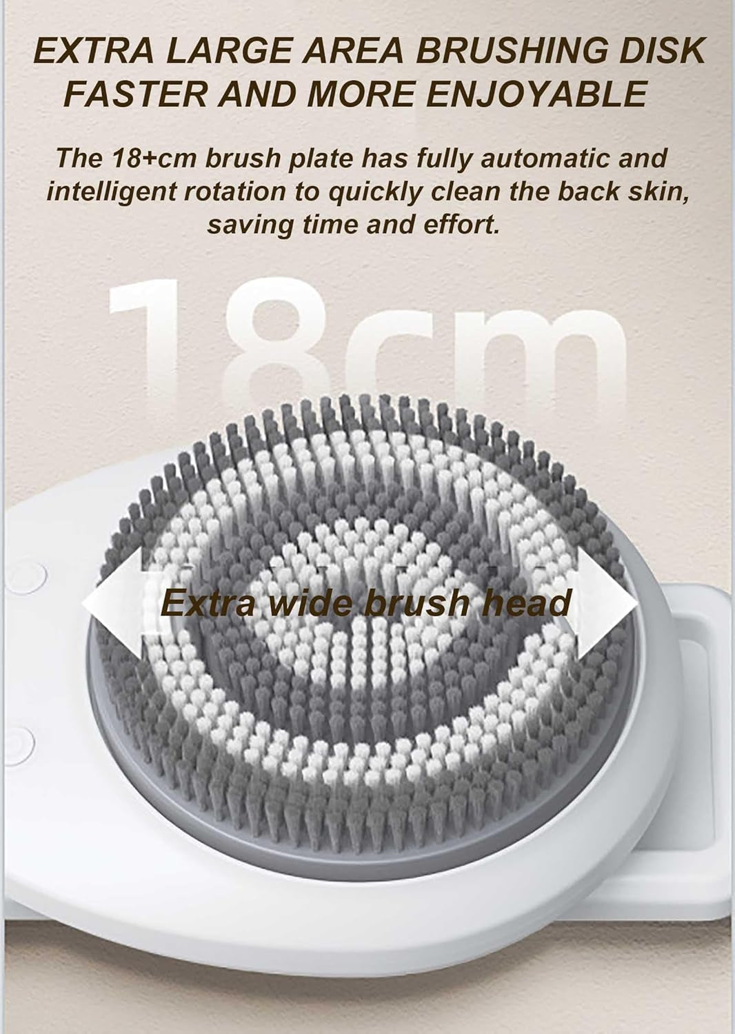 Wall Mounted Hands Free Back Scrubber, 360° Automatic Back Scrubber, 3-Speed Adjustment, Easing Fatigued, Shower Massaging Solution for Men Women