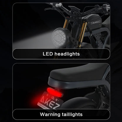 Kingkong Ebike for Adults, Strong Power Brushless Motor, 48V 41Ah Removable Battery, 20" Fat Tire, Dual Suspension, 7 Speed Gears for Beach Camping